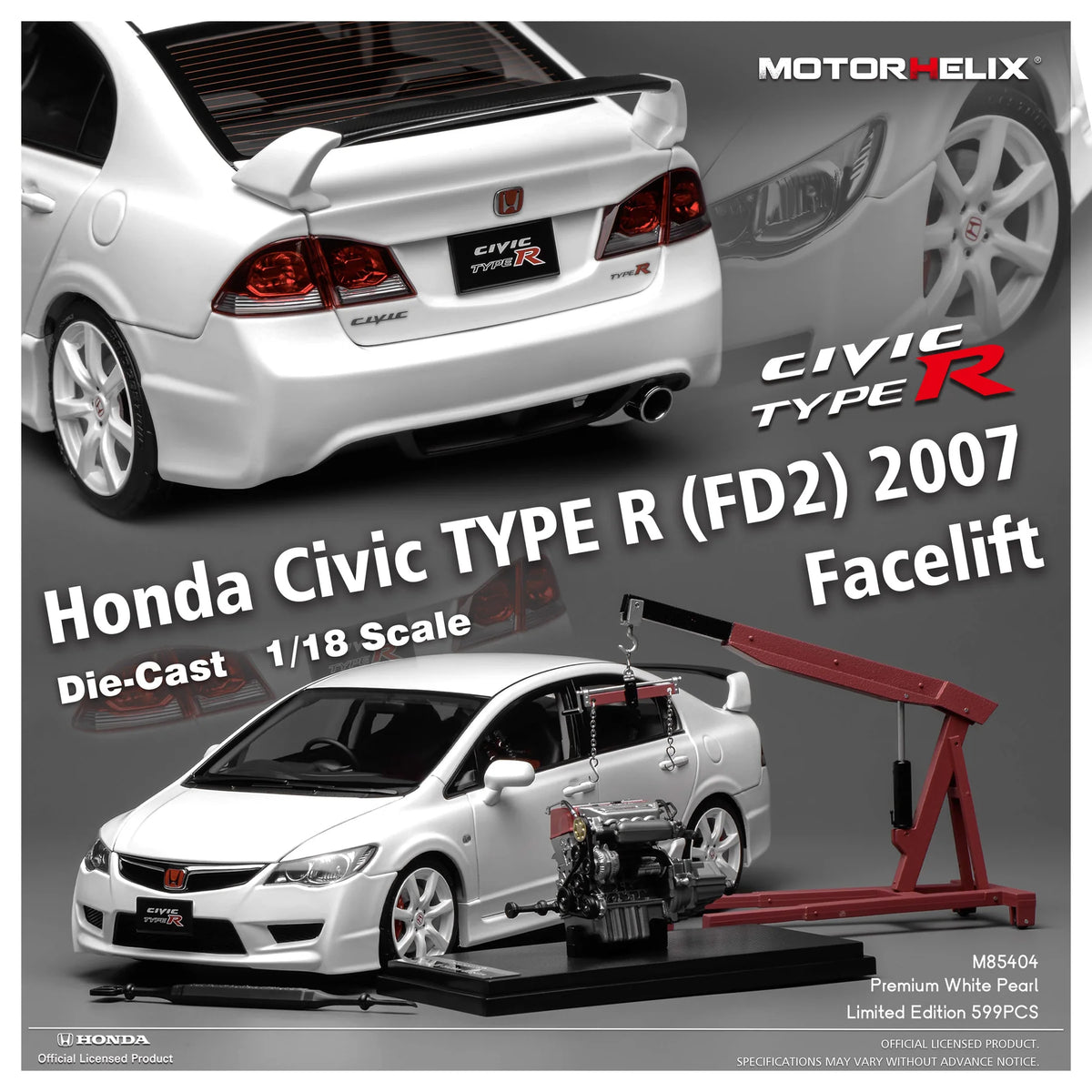 Motorhelix 1:18 Honda Civic Type-R (FD2) 2007 Facelift
